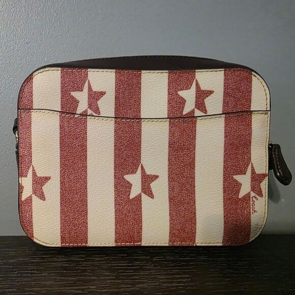 Coach Red and Cream Star-Striped Crossbody Bag And Wristlet Set NWOTs - Picture 3 of 8